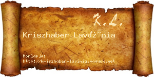 Kriszhaber Lavínia névjegykártya